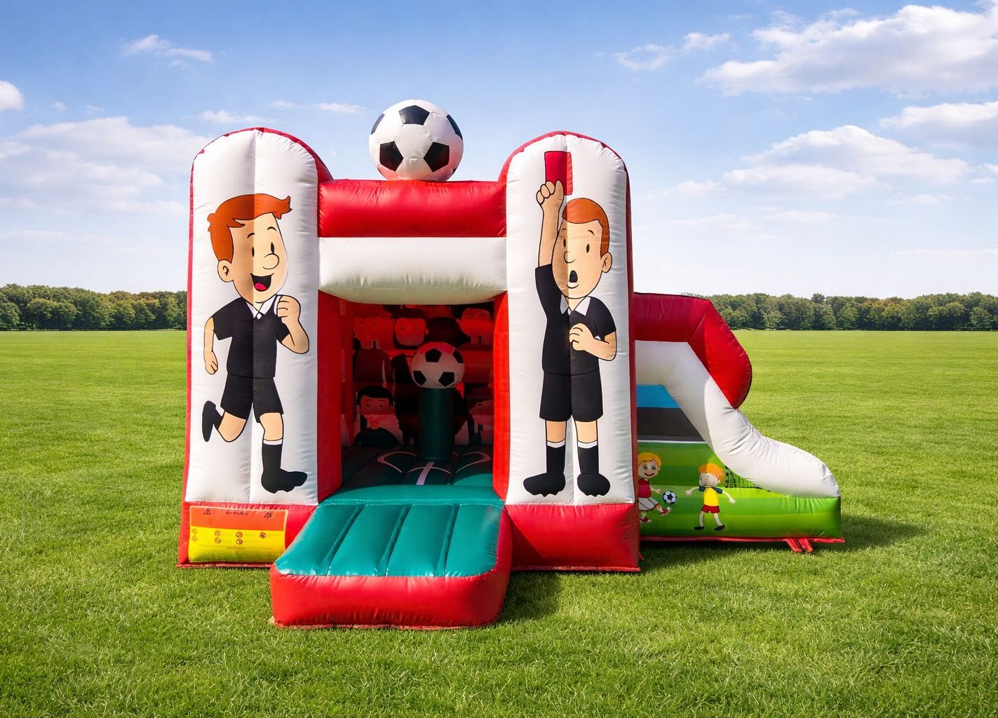 Fußball Hüpfburg 3x4m mit integrierter Torwand für Kinder